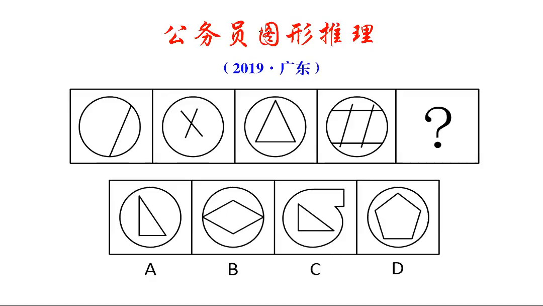 公务员图形推理，排除外边框以后，老师是如何找出正确答案的呢