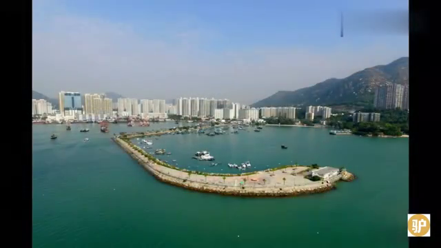 航拍香港新兴卫星城，自然风景太美了，是天然的避风港