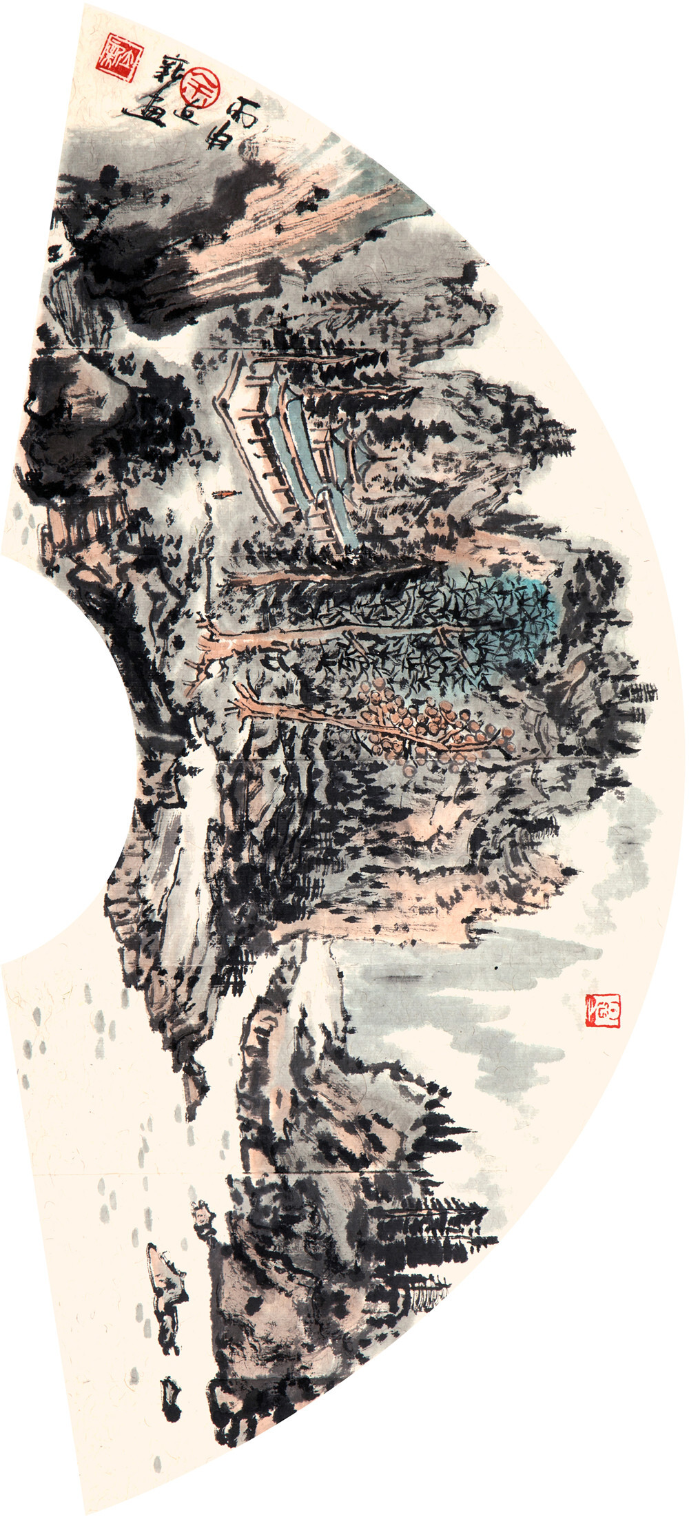 名家经典:余立新的扇面山水画