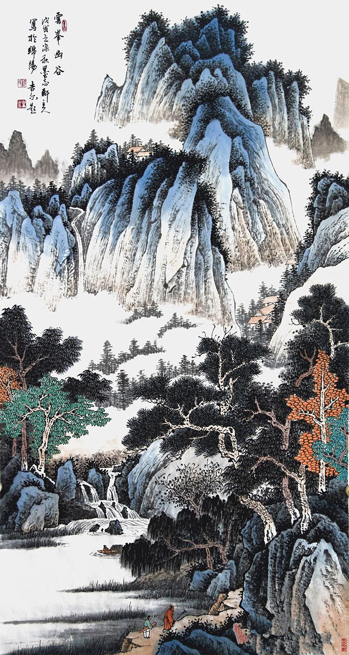 玄关挂画选什么?名人国画佳作,一进门山水美景