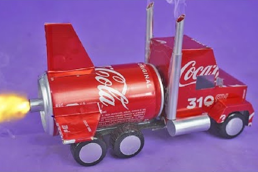 用易拉罐制作微型喷气卡车,动手能力真厉害!