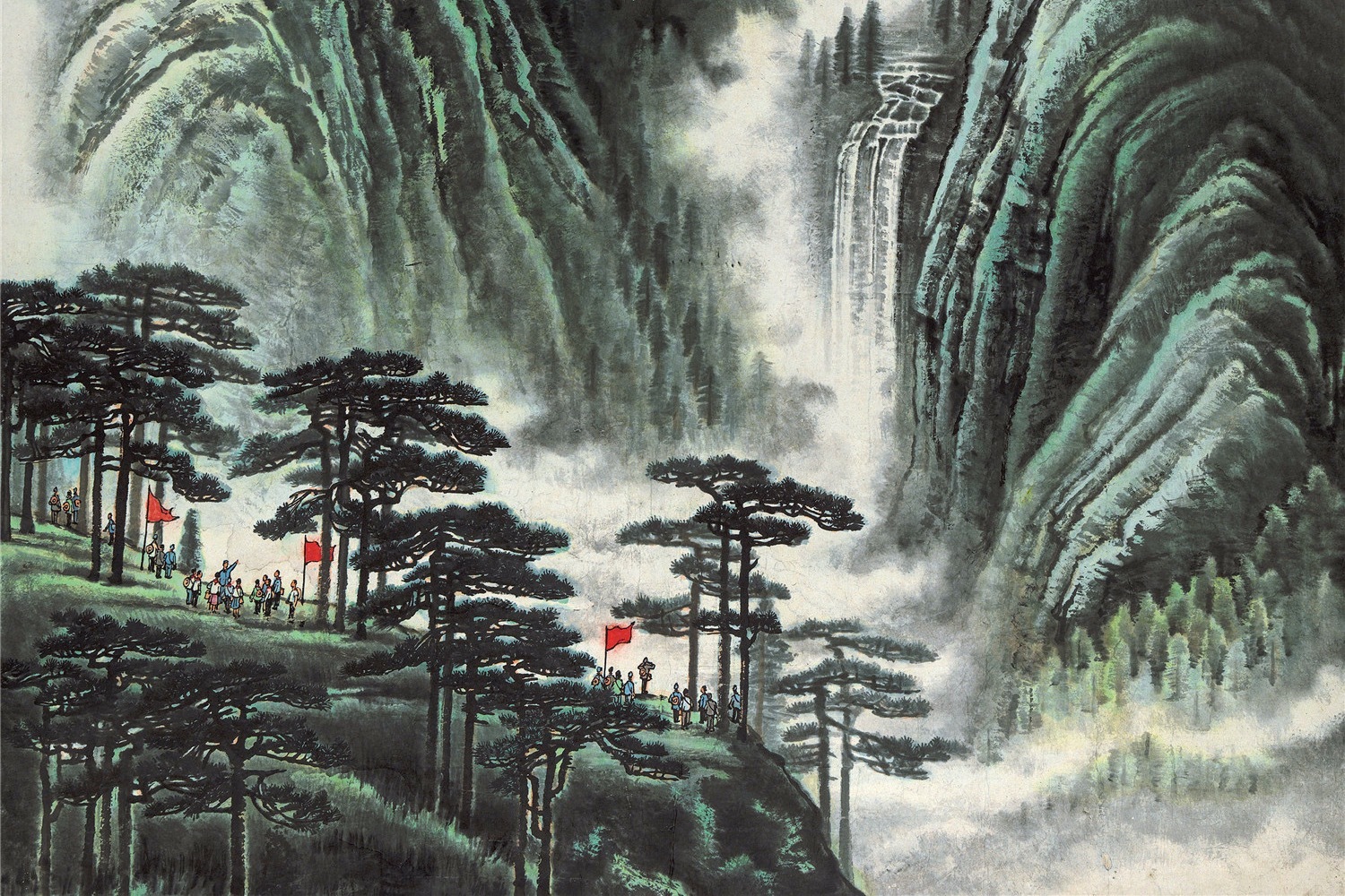 李可染山水画《井冈山》