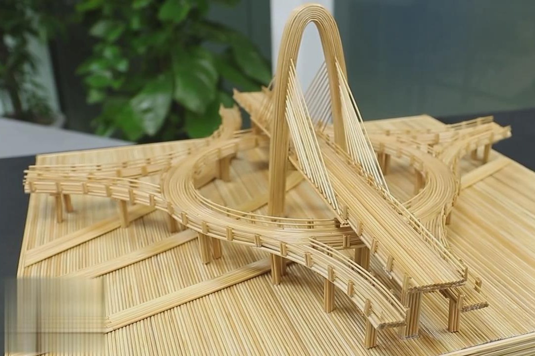 用小木棍制作立交桥模型,纯手工打造,最终成品令人羡慕!