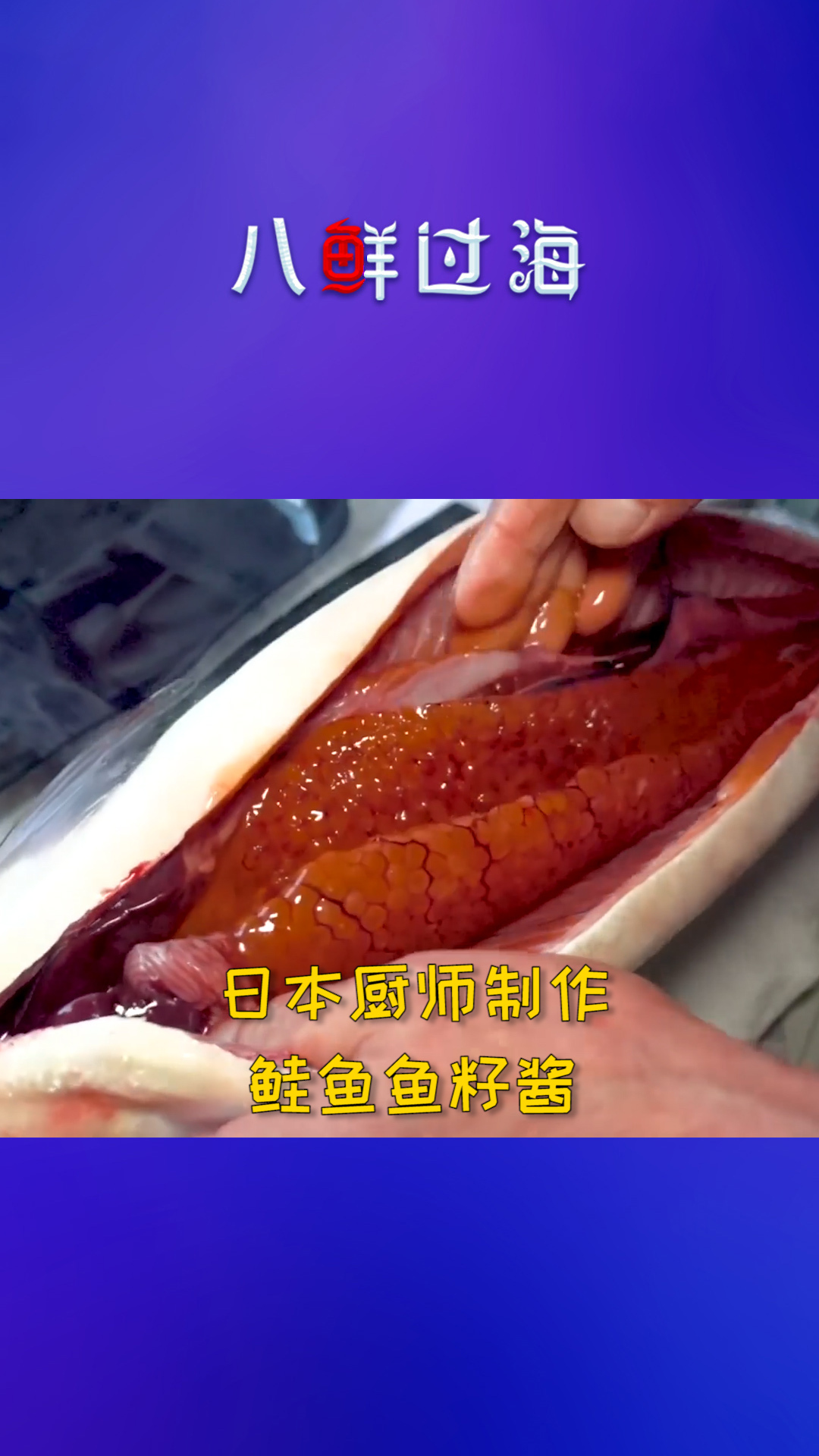 日本厨师腌制鲑鱼鱼籽酱