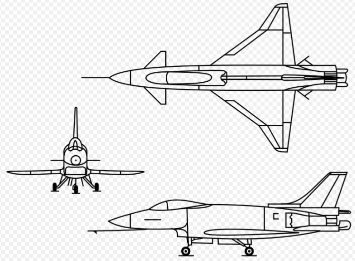x-31的三视图,看上去有点像国产歼-10战机.