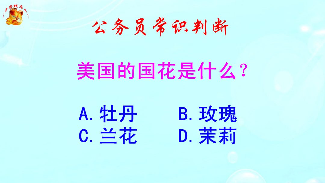 公务员常识判断，美国的国花是什么？难倒了学霸