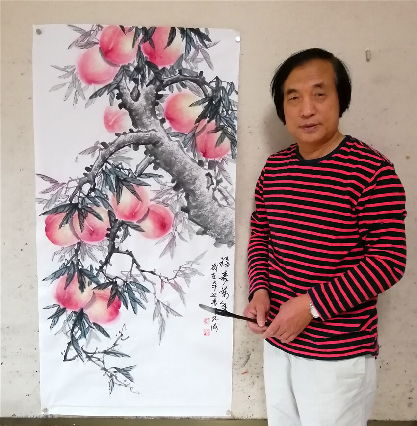 本市热点:平谷画家邢久海画桃艺术(网络)展在北京平谷