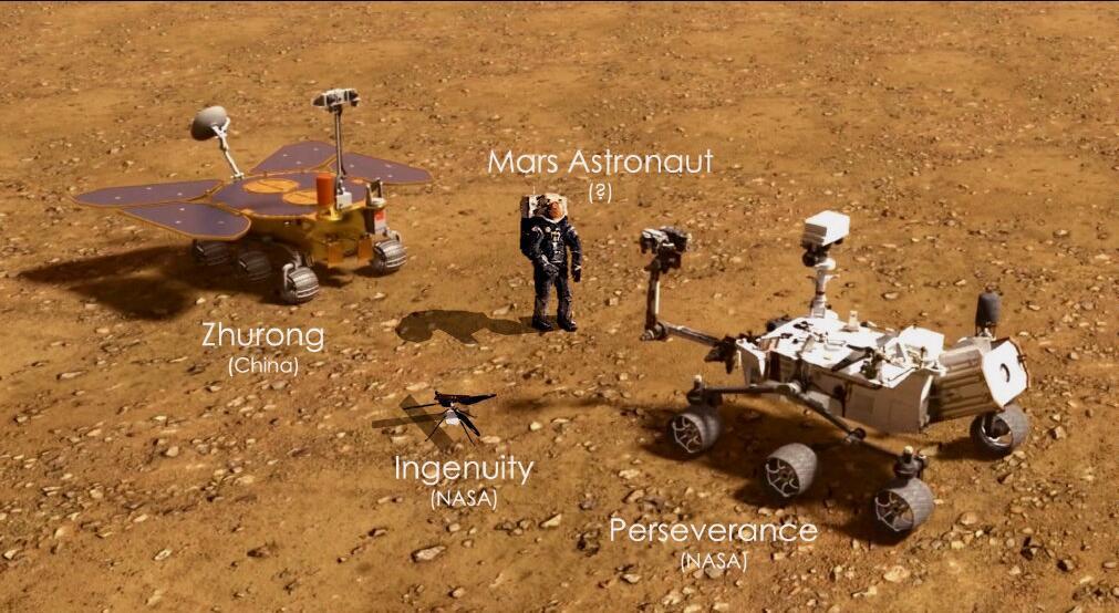祝融号火星车具体有多大跟美国毅力号放一块比一比就知道了