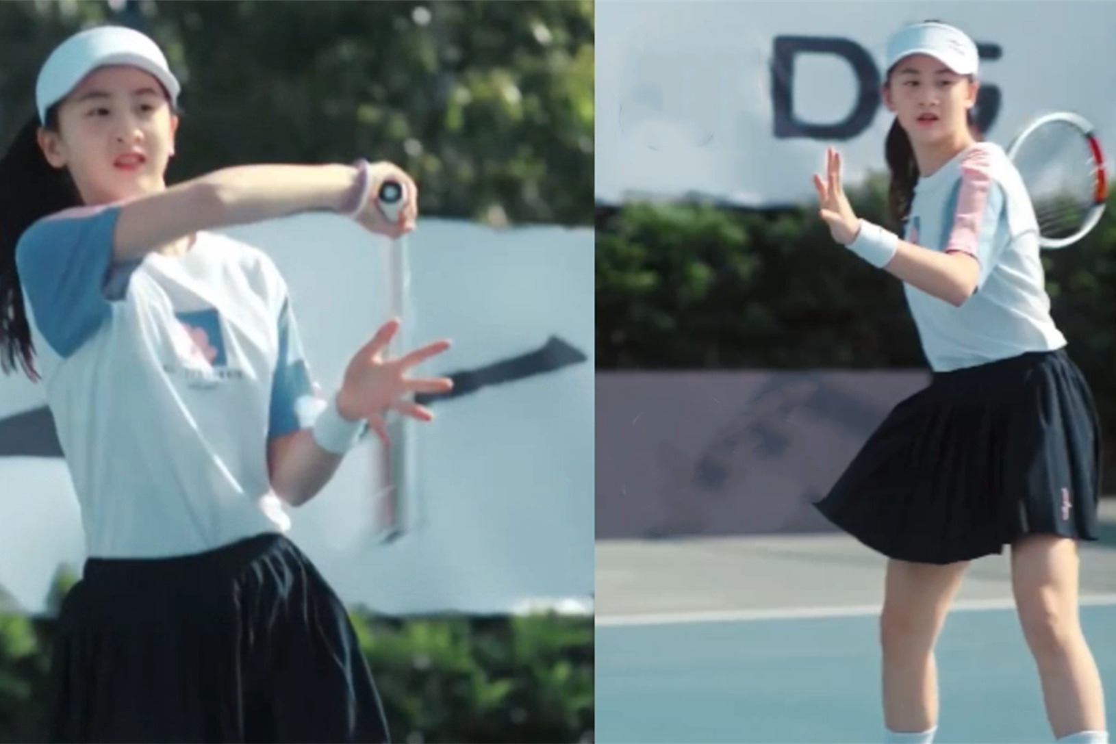 真运动少女森碟六一节展运动风采跑步玩滑板打网球活力爆表