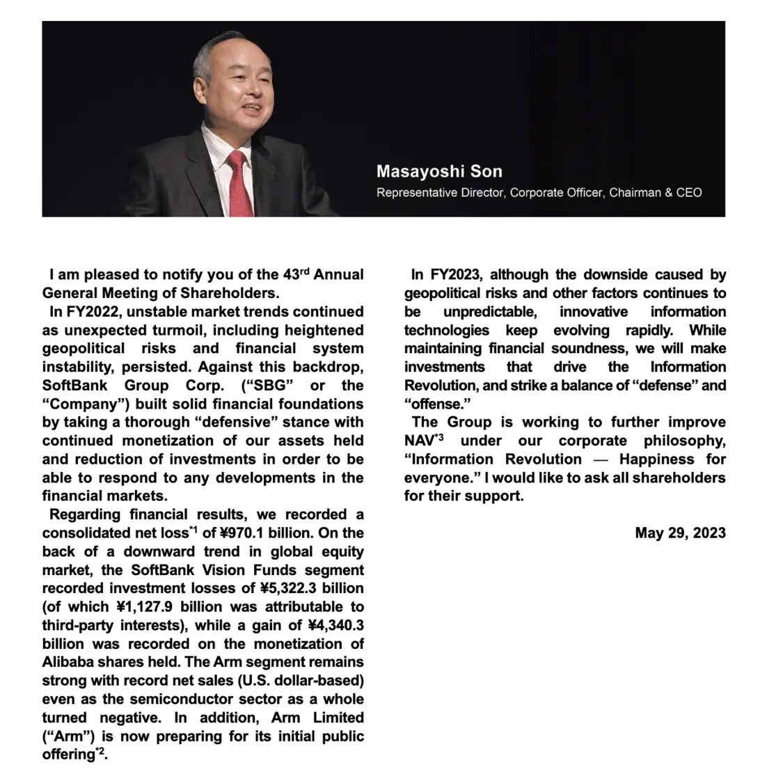 A1580D8AD7335743C4423BB3B1905E04DB6F19E9_size615_w1306_h1284.png 软银集团CEO孙正义:从防守转向进攻,布局AI未来