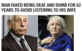 不想跟老婆说话 84岁老大爷装聋哑人装了62年？