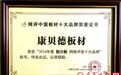 热烈庆祝康贝德板材获“2016中国胶合板十大品牌”