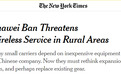 《纽约时报》:特朗普禁华为 美国农村无线服务受威胁