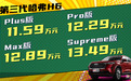 售价11.59万-13.49万元 第三代哈弗H6正式上市