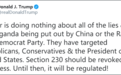 特朗普被推特“整治”后耍无赖，又扯上中国了