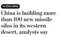 美媒声称中国正建100多个“东风-41”导弹发射井 网友笑了