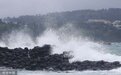第11号台风“轩岚诺”北上 韩国西归浦海域掀起巨浪