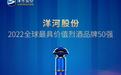 再获认可!洋河股份荣登“2022全球最具价值烈酒品牌50强”