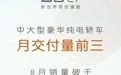 快讯 | 智己L7累计交付2058台,8月销量达1007台