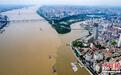 航拍长江汉江交汇处再现“泾渭分明”景观