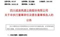 四川成渝副董事长吴新华辞任,公司提名2名董事候选人