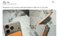 网友曝iPhone17 Pro被湿巾擦掉色