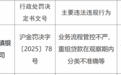 上海青浦惠金村镇银行被罚100万元