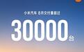 小米汽车今年8月交付量超3万台,正全力为澎程上市交付做准备