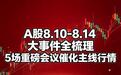 A股8.10-8.14大事件全梳理!5场重磅会议催化主线行情