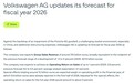 2026财年利润率预期最高仅1%!大众汽车集团拉响盈利警报,保时捷商誉减值约60亿欧元