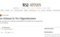 美媒批OpenAI首席执行官奥尔特曼:他不是“原子弹之父”奥本海默,更像“科学怪人”弗兰肯斯坦,不能由他决定人类未来