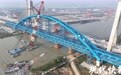 潍宿高铁跨京杭大运河特大桥全桥合龙