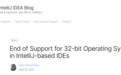 JetBrains:所有基于IntelliJ的IDE将不再支持32位操作系统