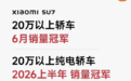 小米SU7成20万以上轿车6月销量第一,上半年纯电轿车销冠