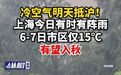 #上海国庆假期后半段有望入秋#【#冷空气明天抵沪#!上海今日有时有阵