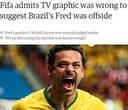 FIFA承认电视转播现失误 弗雷德进球越位线画