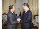 习近平会见前老挝人革党总书记、国家主席朱马里