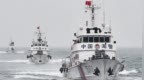 中国海警舰艇编队在钓鱼岛领海巡航