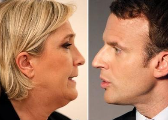 法国大选首轮投票结果公布 勒庞和马克龙胜出