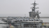韩媒：美军“罗斯福”号航母抵韩，将参加韩美日军演