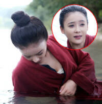 袁姗姗狼狈落水湿身照曝光