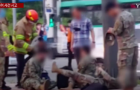 驻韩美军出车祸7人受伤 车头严重变形