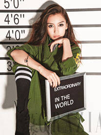 Baby一改甜美形象变酷女