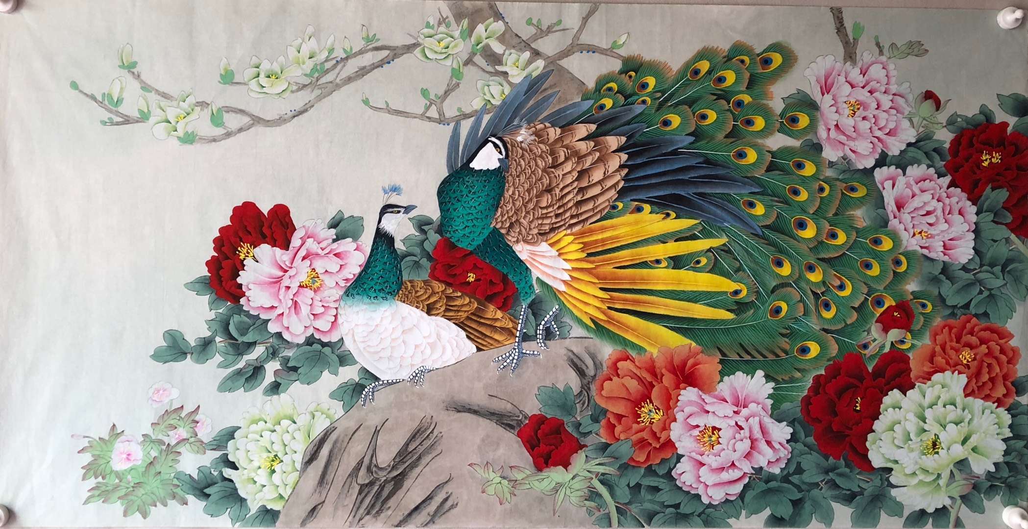 富贵孔雀图-富贵孔雀神圣高洁,孔雀成双寓意好事成双