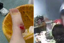 情侣接吻打翻火锅