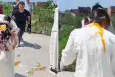 伴娘遭遇低俗婚闹被砸鸡蛋