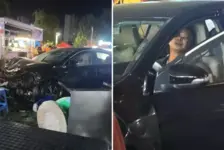 江西一夜市发生车祸