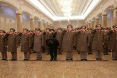 金正恩出席金正日逝世3周年现场