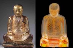 中国千年佛像内发现打坐高僧真身