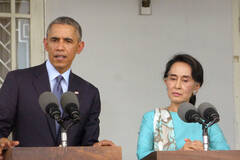 奥巴马拥吻昂山素季